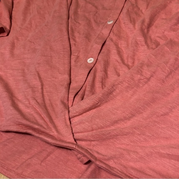 J Jill Pure Jill Shirt Women Extra Large Pink Long Sleeve Cotton Cross Front Top - Picture 6 of 6